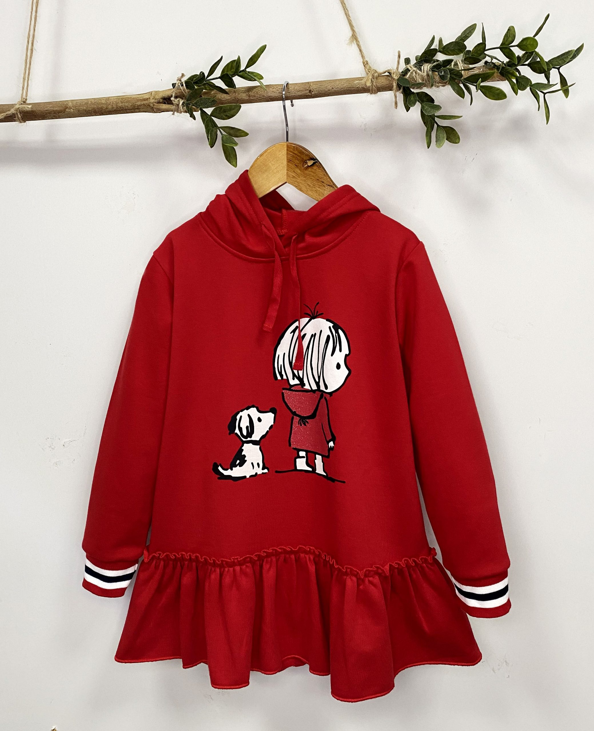 Vestido Punto Rojo Perro Niña | Moda Infantil De Pe a Pa